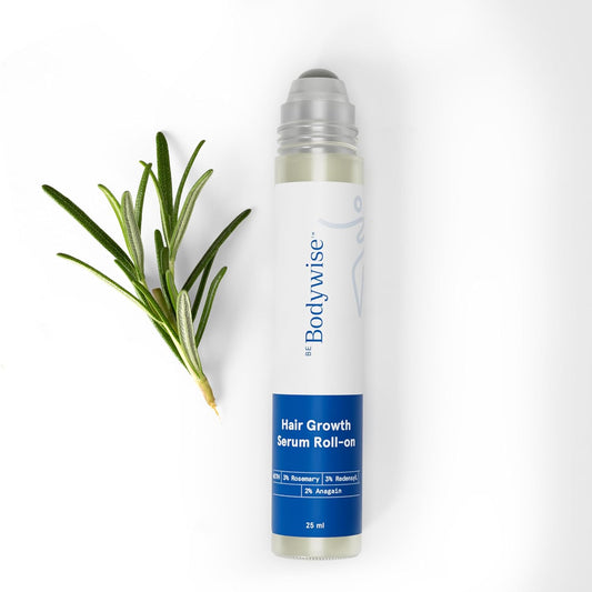 Be Bodywise Advanced Hair Growth Roll-On Serum | 3% Rosemary | 2% Aminexil | 3% Redensy l 2% Anagain | Precision Scalp Applicator | Paraben & Sulphate Free | Non oily and mess free-HHW